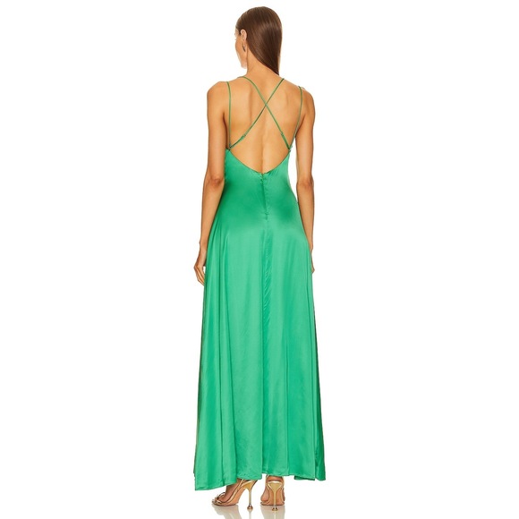 NWT Michael Costello x REVOLVE Leia Gown in Bright Green Size XS - Picture 3 of 8